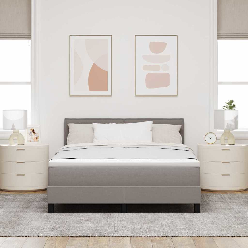 Bäddfjäder Med Madrass Med Led Taupe 140 X 200 Cm Tyg