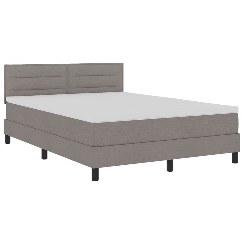 Bäddfjäder Med Madrass Med Led Taupe 140 X 200 Cm Tyg