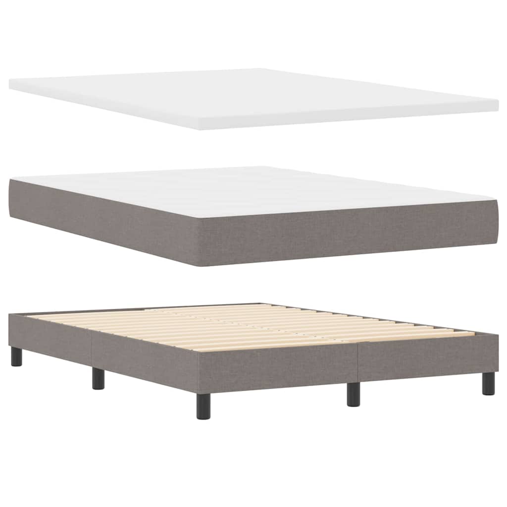 Bäddfjäder Med Madrass Med Led Taupe 140 X 200 Cm Tyg
