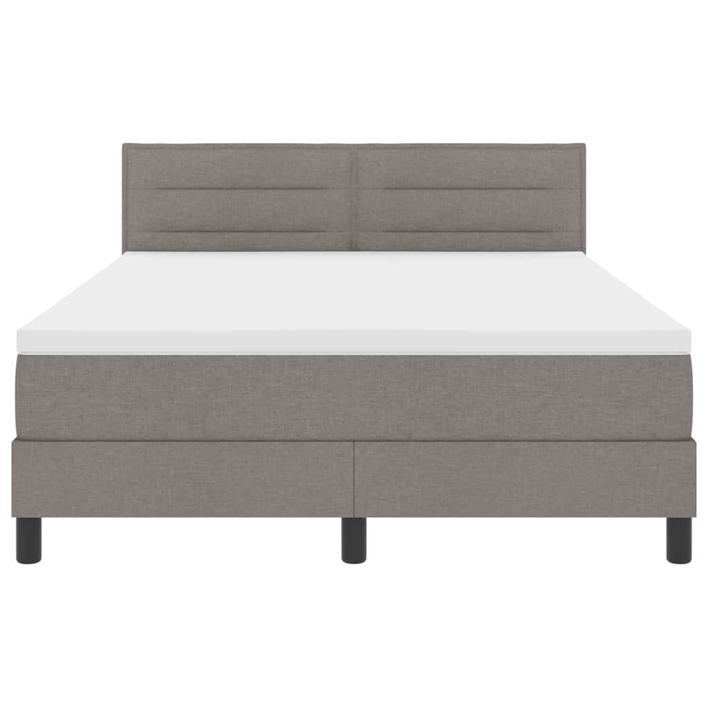 Bäddfjäder Med Madrass Med Led Taupe 140 X 200 Cm Tyg