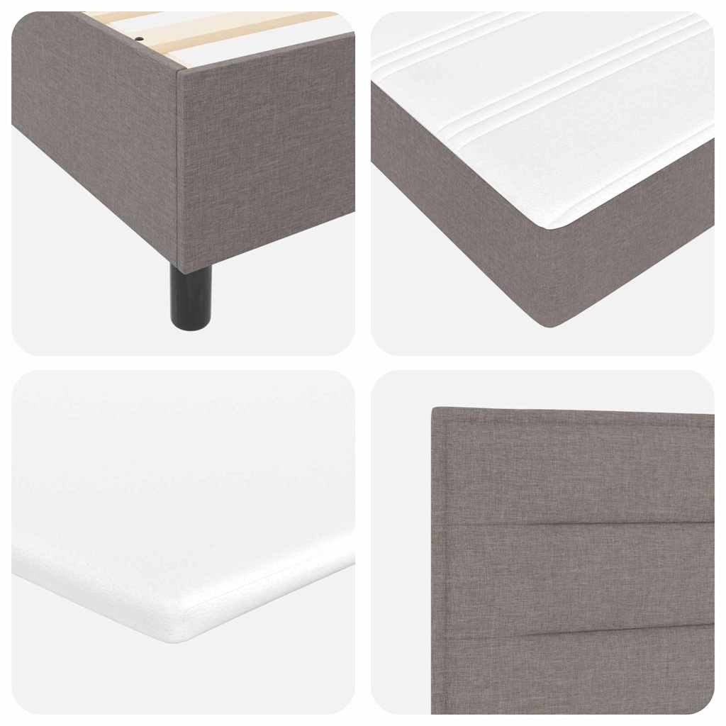 Bäddfjäder Med Madrass Med Led Taupe 140 X 190 Cm Tyg