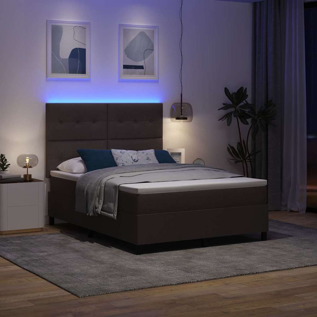 Bäddfjäder Med Led-Ljusslingor Mörkbrun 140 X 190 Cm Tyg