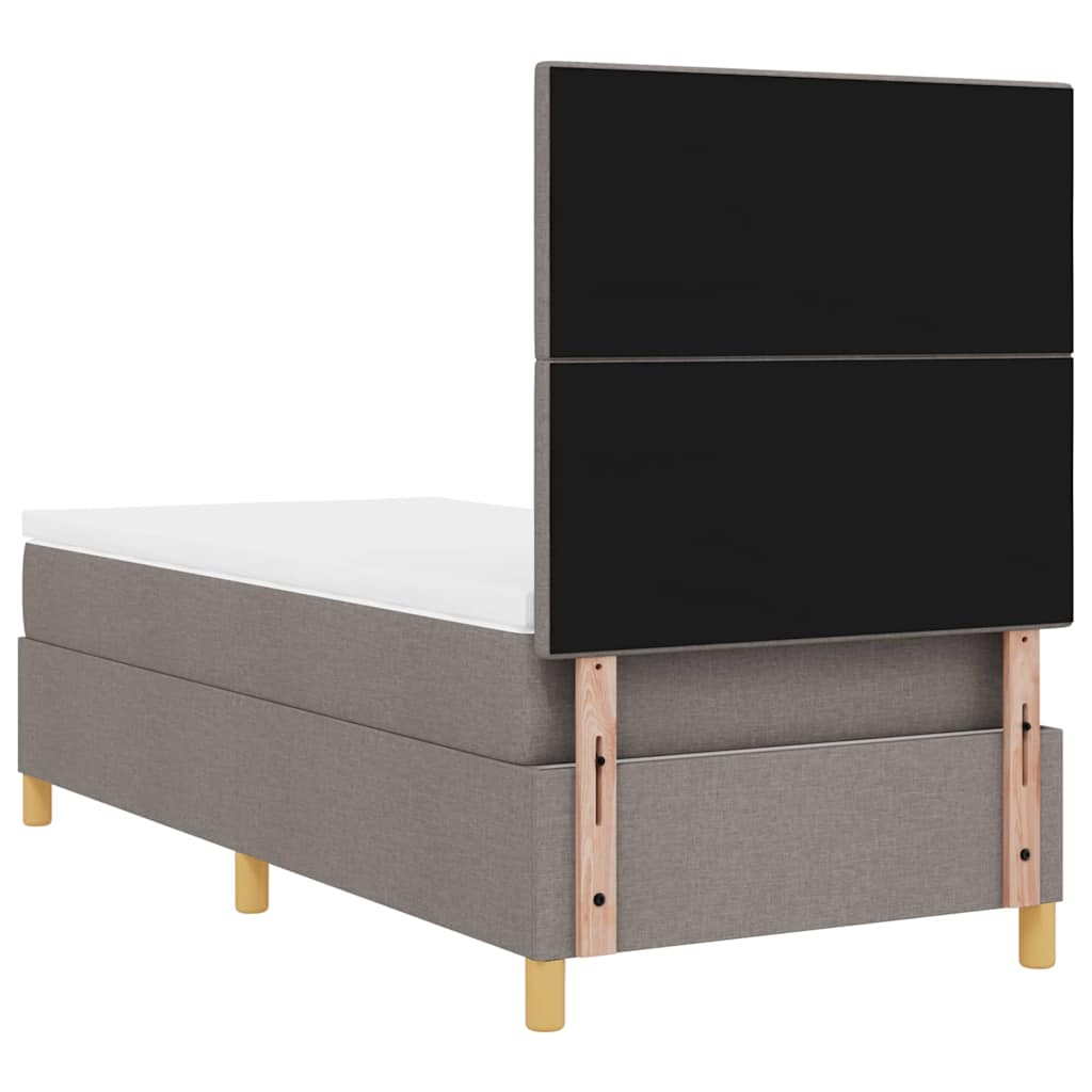 Led Box Säng Med Huvudgavel Taupe 80 X 200 Cm Tyg