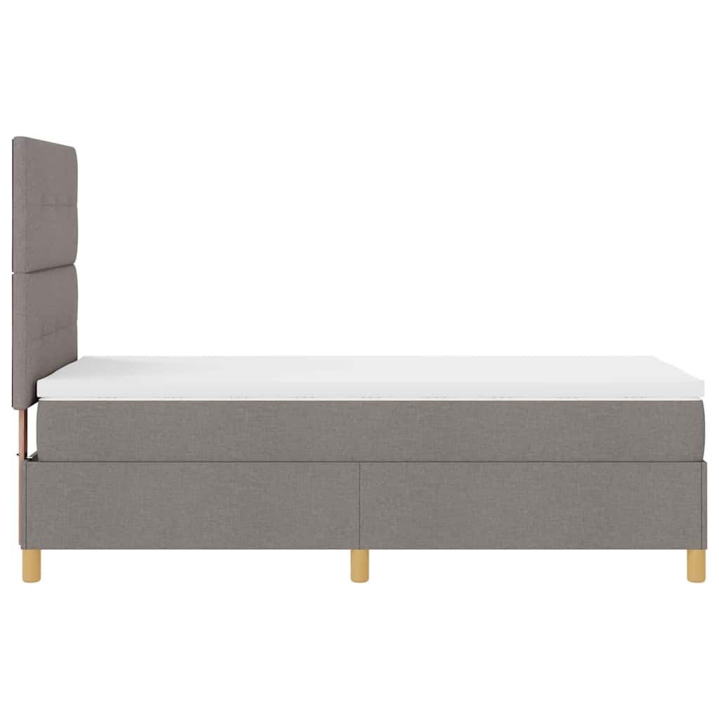 Led Box Säng Med Huvudgavel Taupe 80 X 200 Cm Tyg