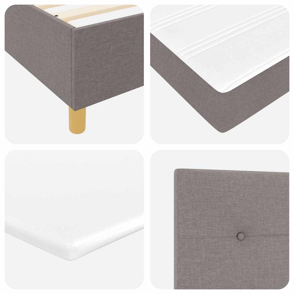 Led Box Säng Med Huvudgavel Taupe 180 X 200 Cm Tyg