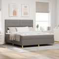 Led Box Säng Med Huvudgavel Taupe 180 X 200 Cm Tyg