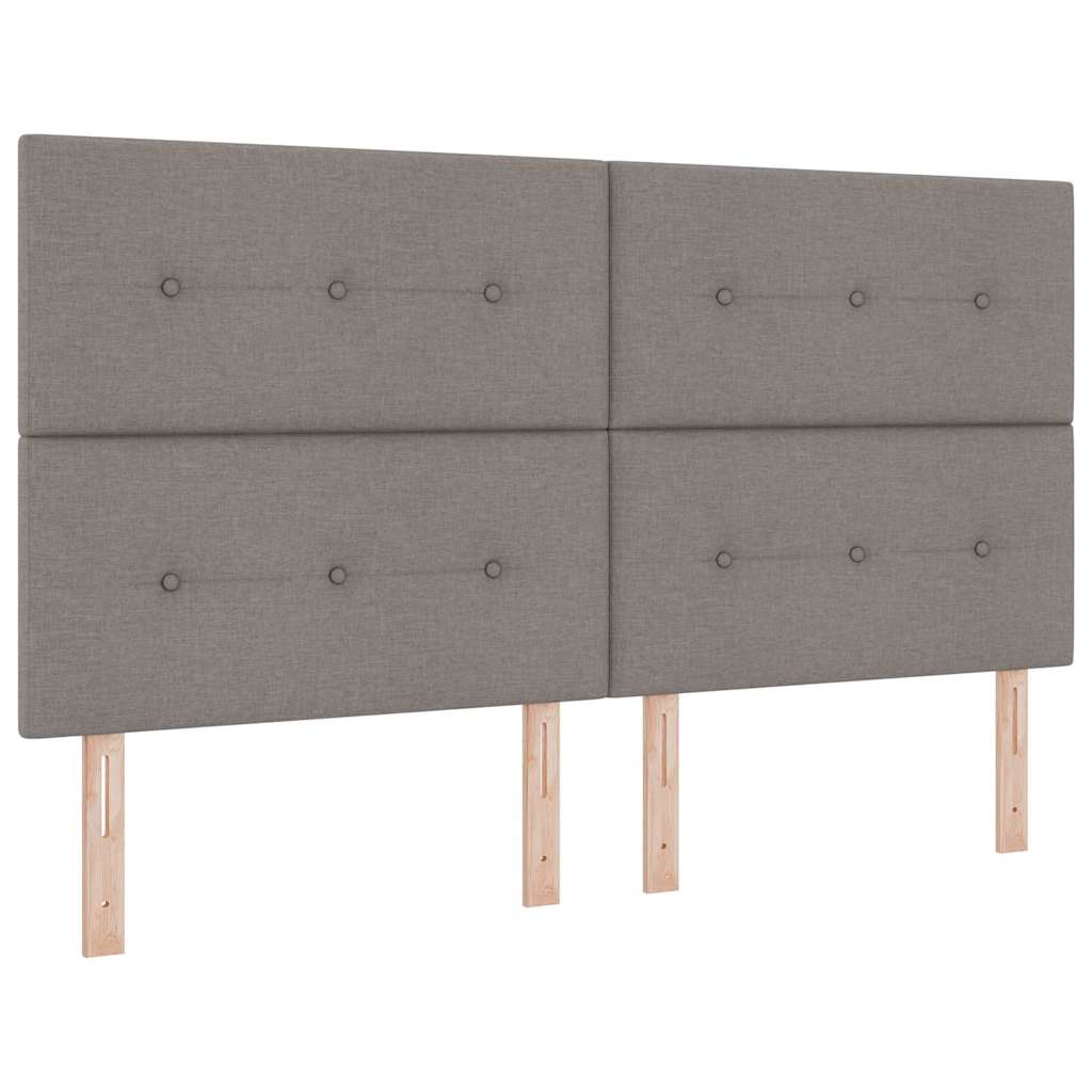 Led Box Säng Med Huvudgavel Taupe 180 X 200 Cm Tyg