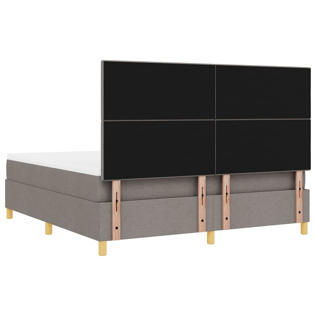 Led Box Säng Med Huvudgavel Taupe 180 X 200 Cm Tyg