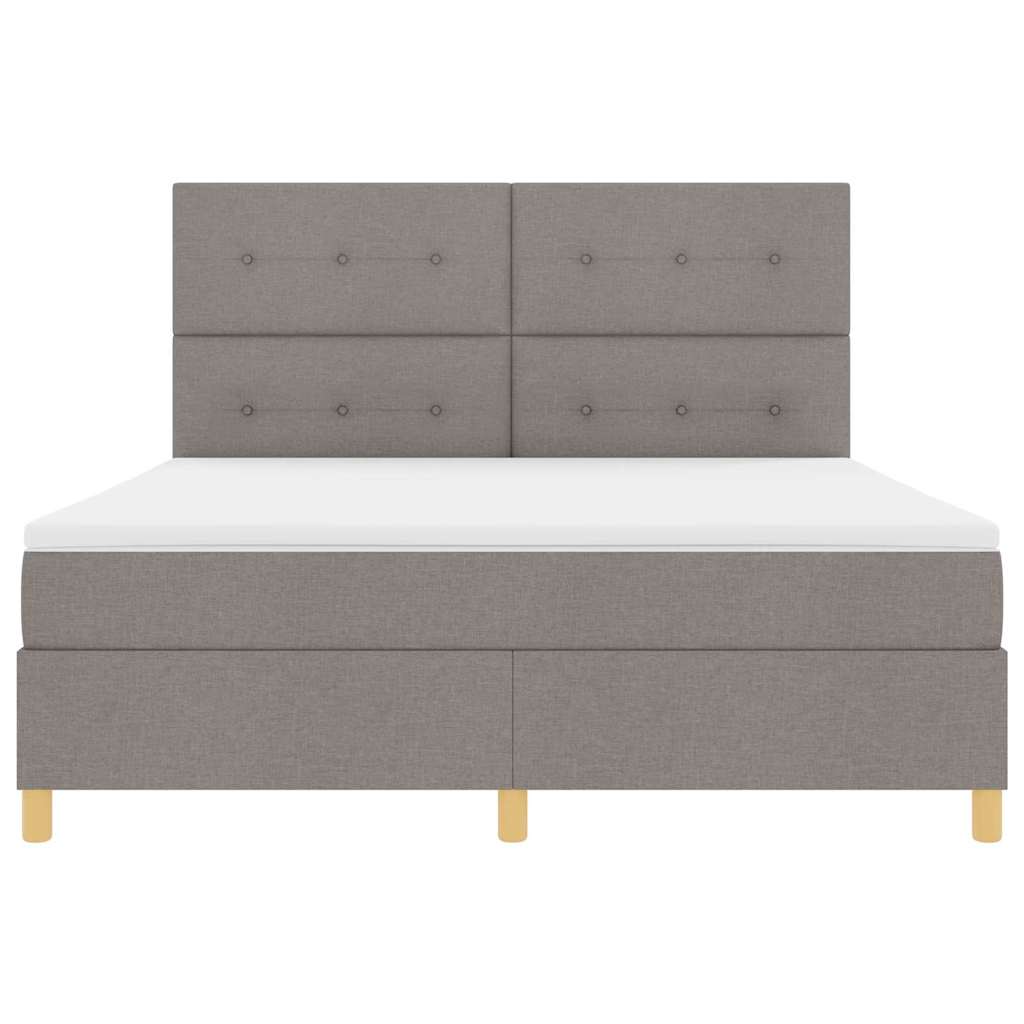 Led Box Säng Med Huvudgavel Taupe 180 X 200 Cm Tyg