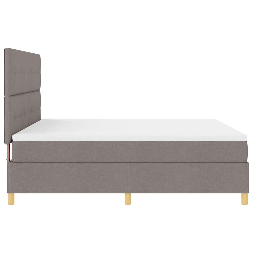 Led Box Säng Med Huvudgavel Taupe 180 X 200 Cm Tyg