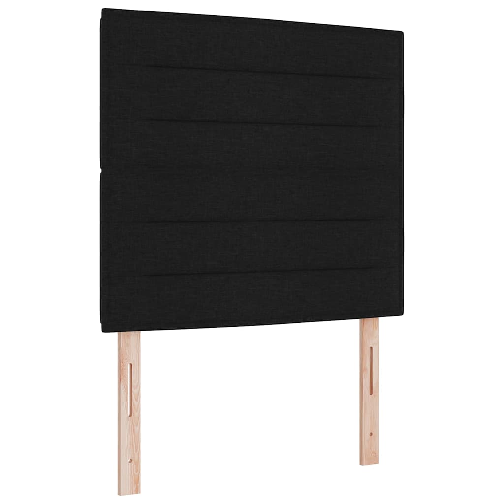 Bäddfjäder Med Huvudgavel Svart 200 X 90 Cm Tyg