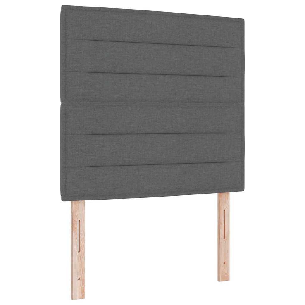 Bäddfjäder Med Kudde Med Huvudgavel Mörkgrå 200 X 90 Cm Tyg