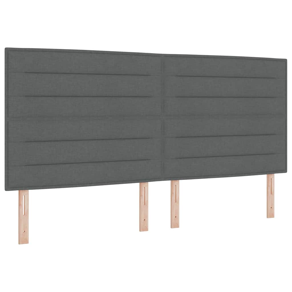 Bäddfjäder Med Madrass Med Huvudgavel Mörkgrå 200 X 200 Cm Tyg