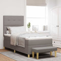 Bäddfjäder Med Kudde Med Huvudgavel Taupe 200 X 80 Cm Tyg