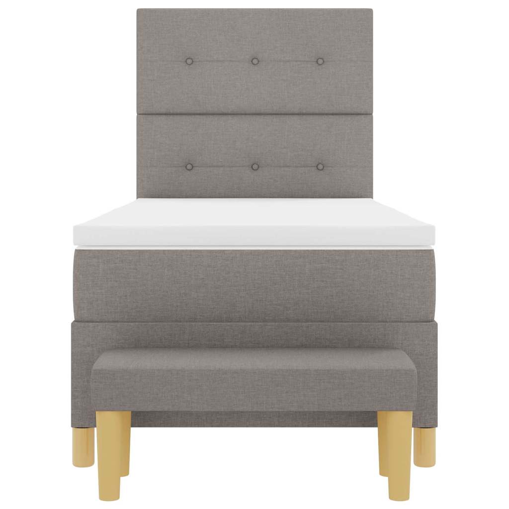 Bäddfjäder Med Kudde Med Huvudgavel Taupe 200 X 80 Cm Tyg