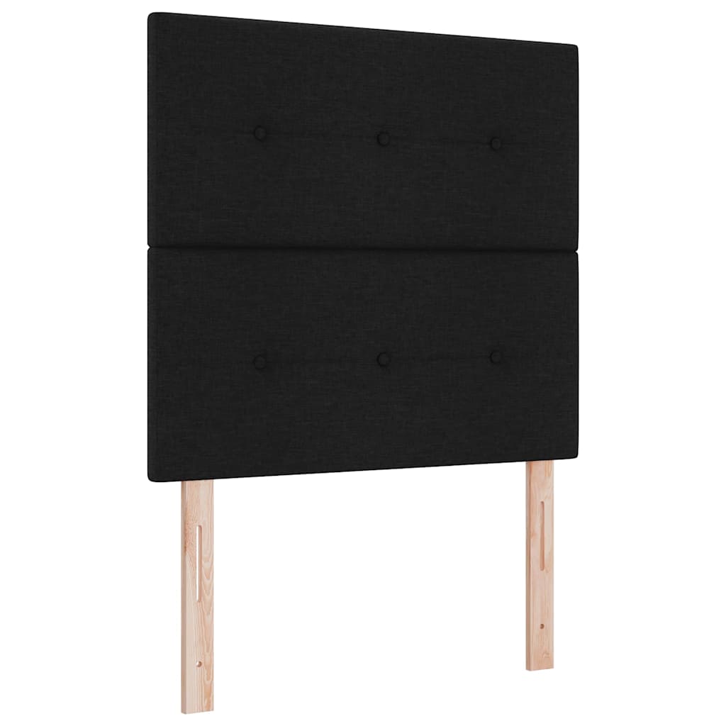 Bäddfjäder Med Huvudgavel Svart 200 X 90 Cm Tyg
