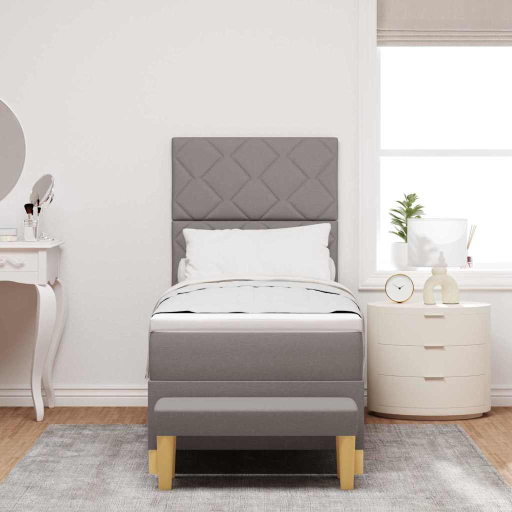 Bäddfjäder Med Huvudgavel Taupe 200 X 80 Cm Tyg