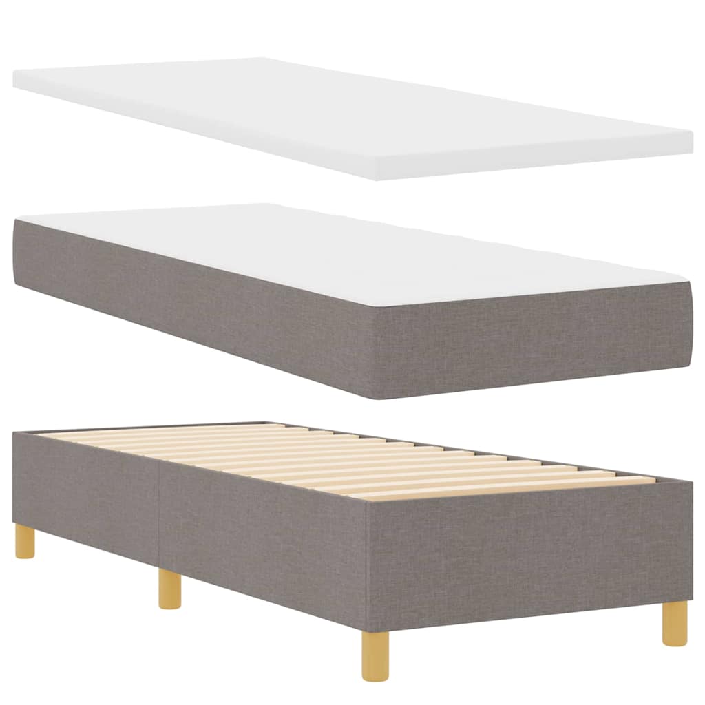Bäddfjäder Med Huvudgavel Taupe 200 X 80 Cm Tyg