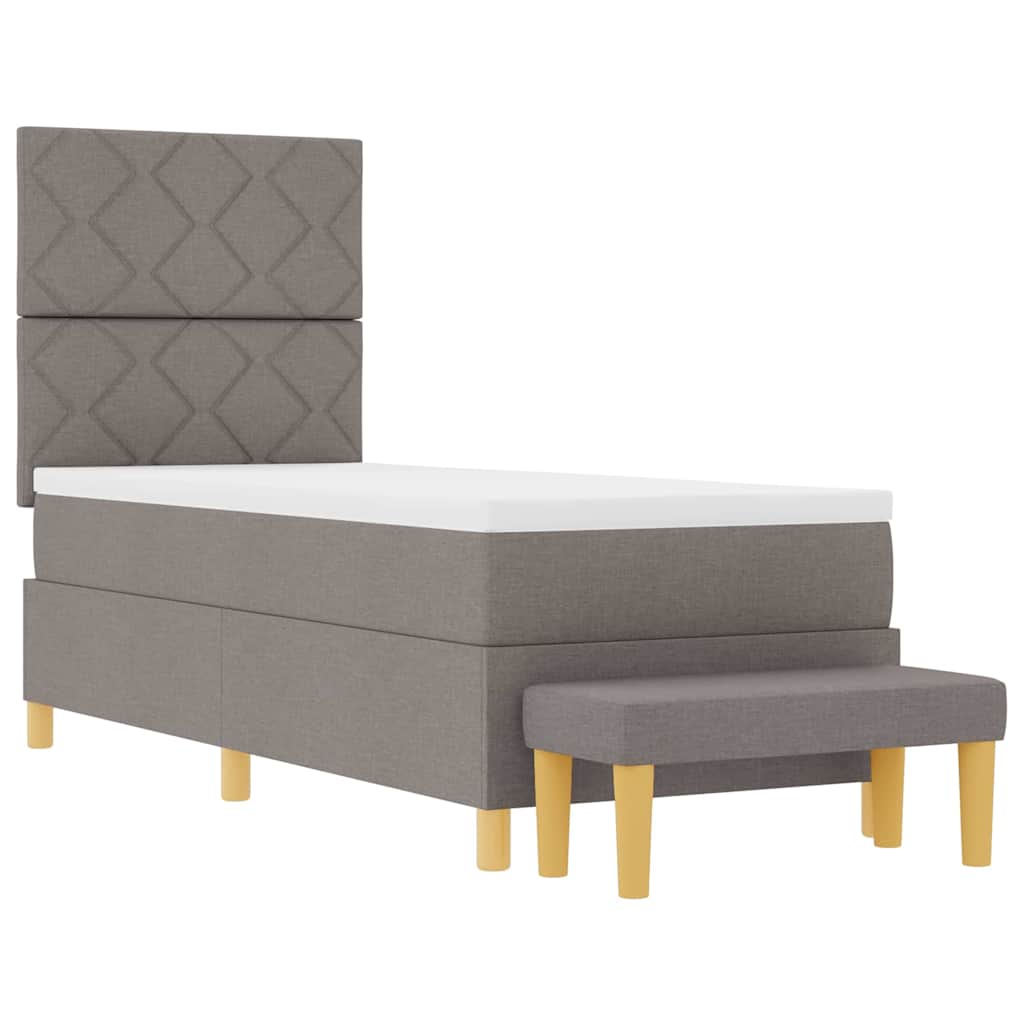 Bäddfjäder Med Huvudgavel Taupe 200 X 80 Cm Tyg