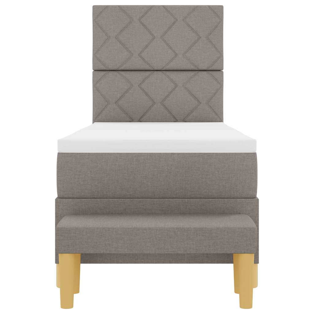 Bäddfjäder Med Huvudgavel Taupe 200 X 80 Cm Tyg