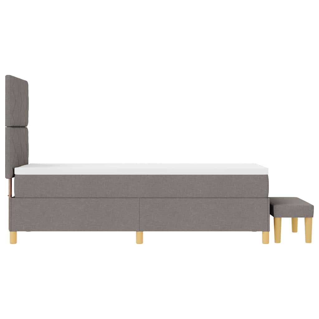 Bäddfjäder Med Huvudgavel Taupe 200 X 80 Cm Tyg