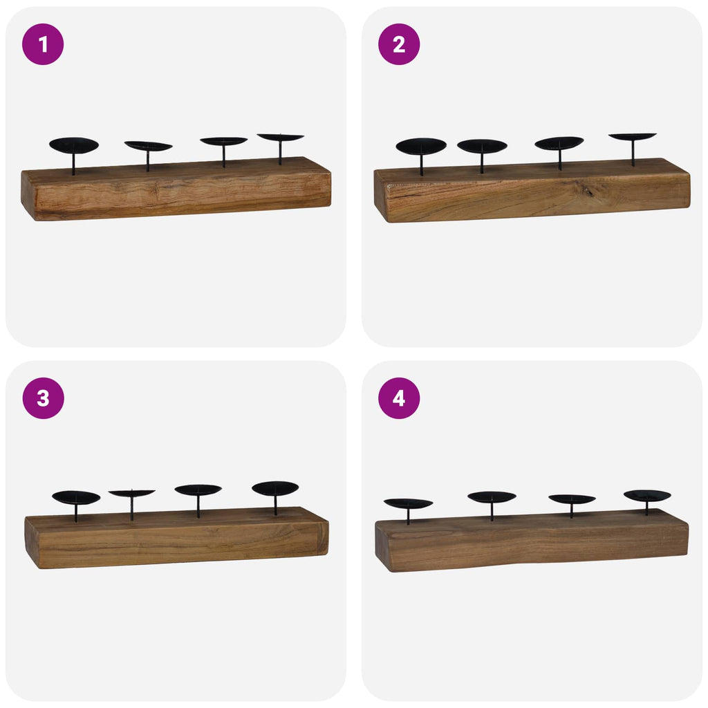 Ljushållare Naturfärg 50 X 15 X 10 Cm Massivt Teakträ