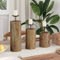 Ljushållare 3 Pcs Naturfärg Massivt Teakträ