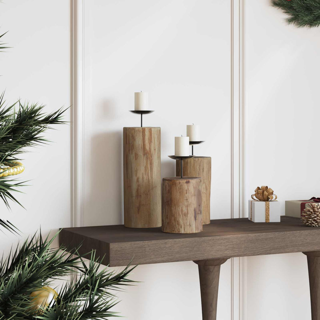 Ljushållare 3 Pcs Naturfärg Massivt Teakträ