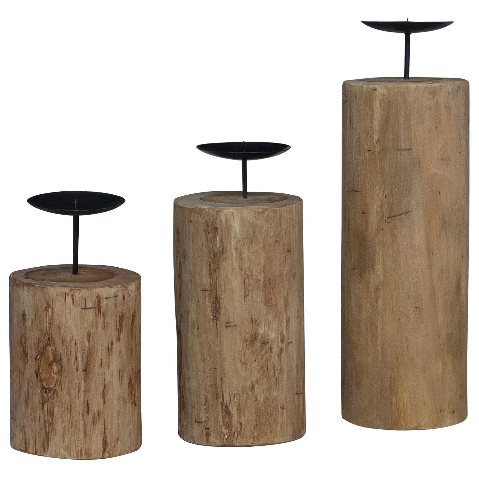 Ljushållare 3 Pcs Naturfärg Massivt Teakträ