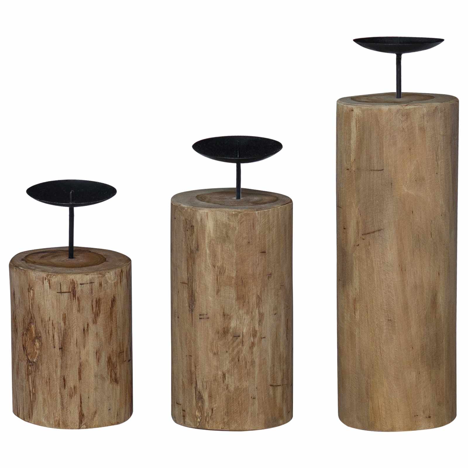 Ljushållare 3 Pcs Naturfärg Massivt Teakträ