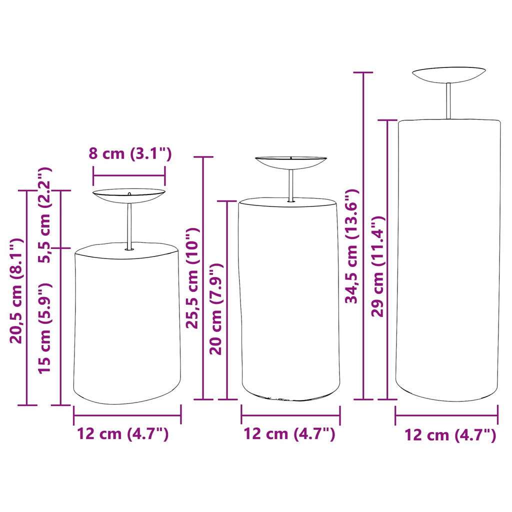 Ljushållare 3 Pcs Naturfärg Massivt Teakträ