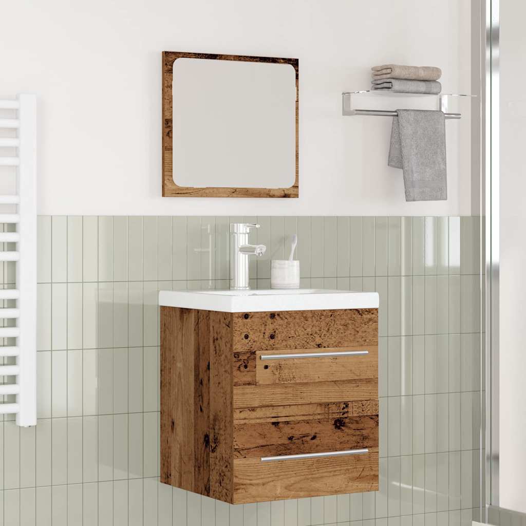 Badrumsmöbelset 2 St Gammalt Trä 41 X 38,5 X 48 Cm