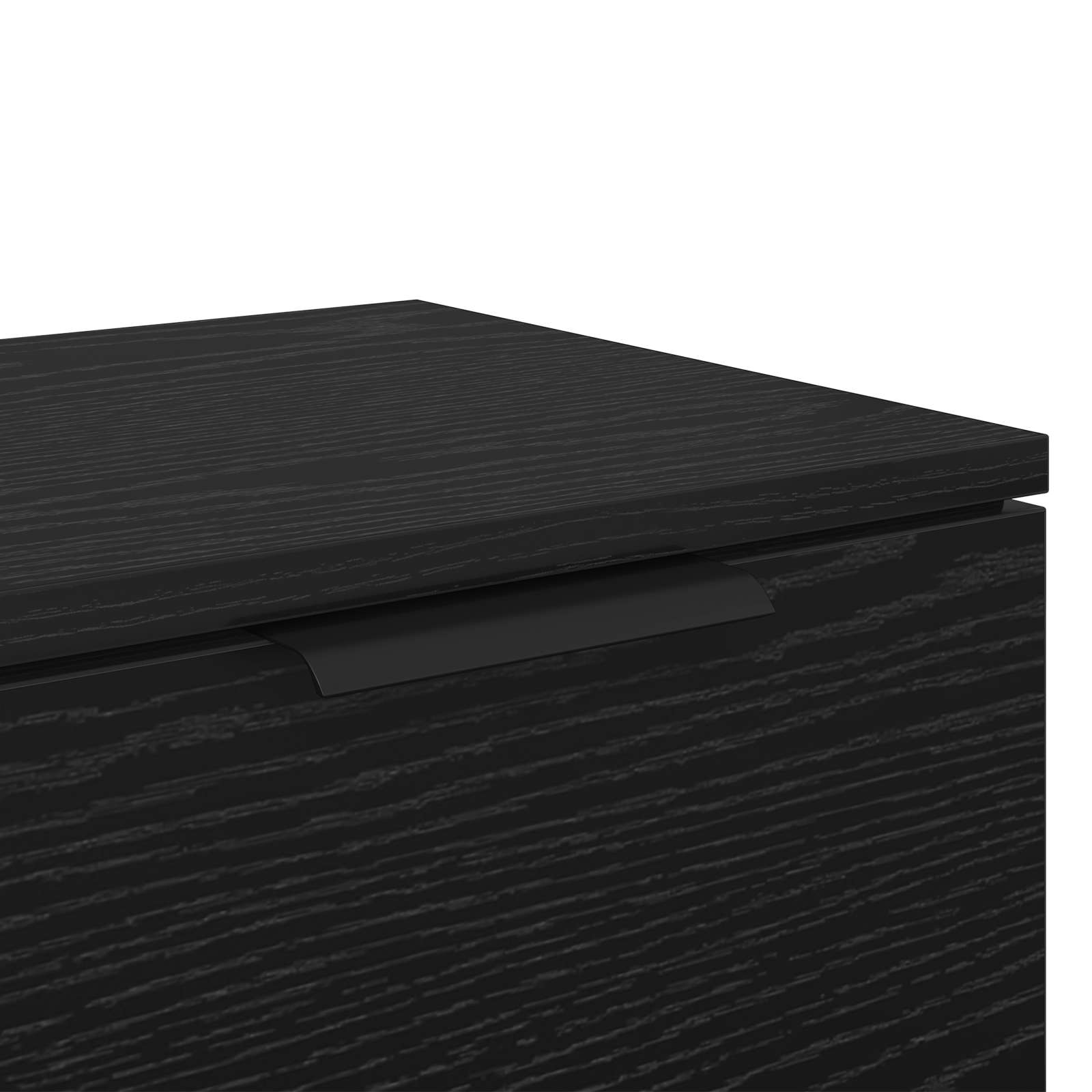 Nattduksbord Svart Ek 34 X 30 X 20 Cm Konstruerat Trä