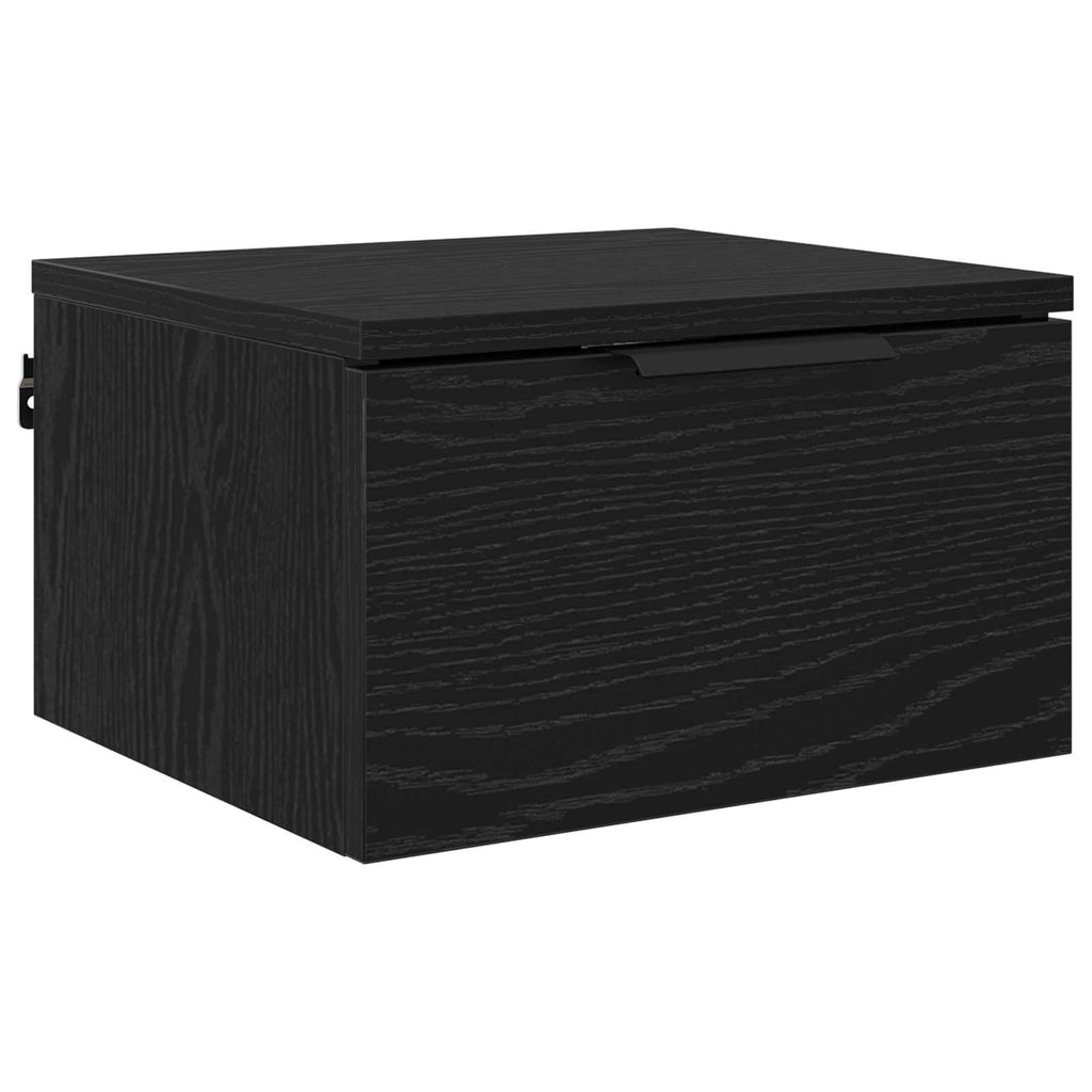 Nattduksbord Svart Ek 34 X 30 X 20 Cm Konstruerat Trä