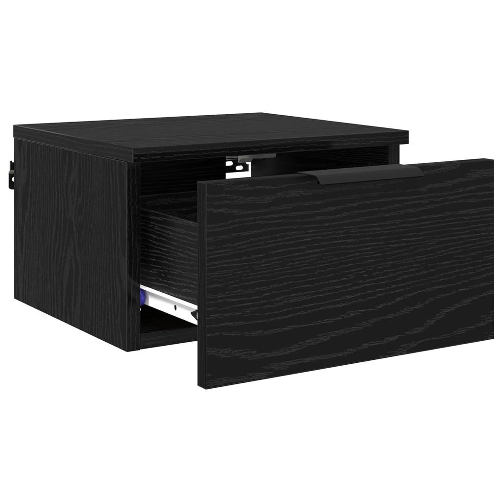 Nattduksbord Svart Ek 34 X 30 X 20 Cm Konstruerat Trä