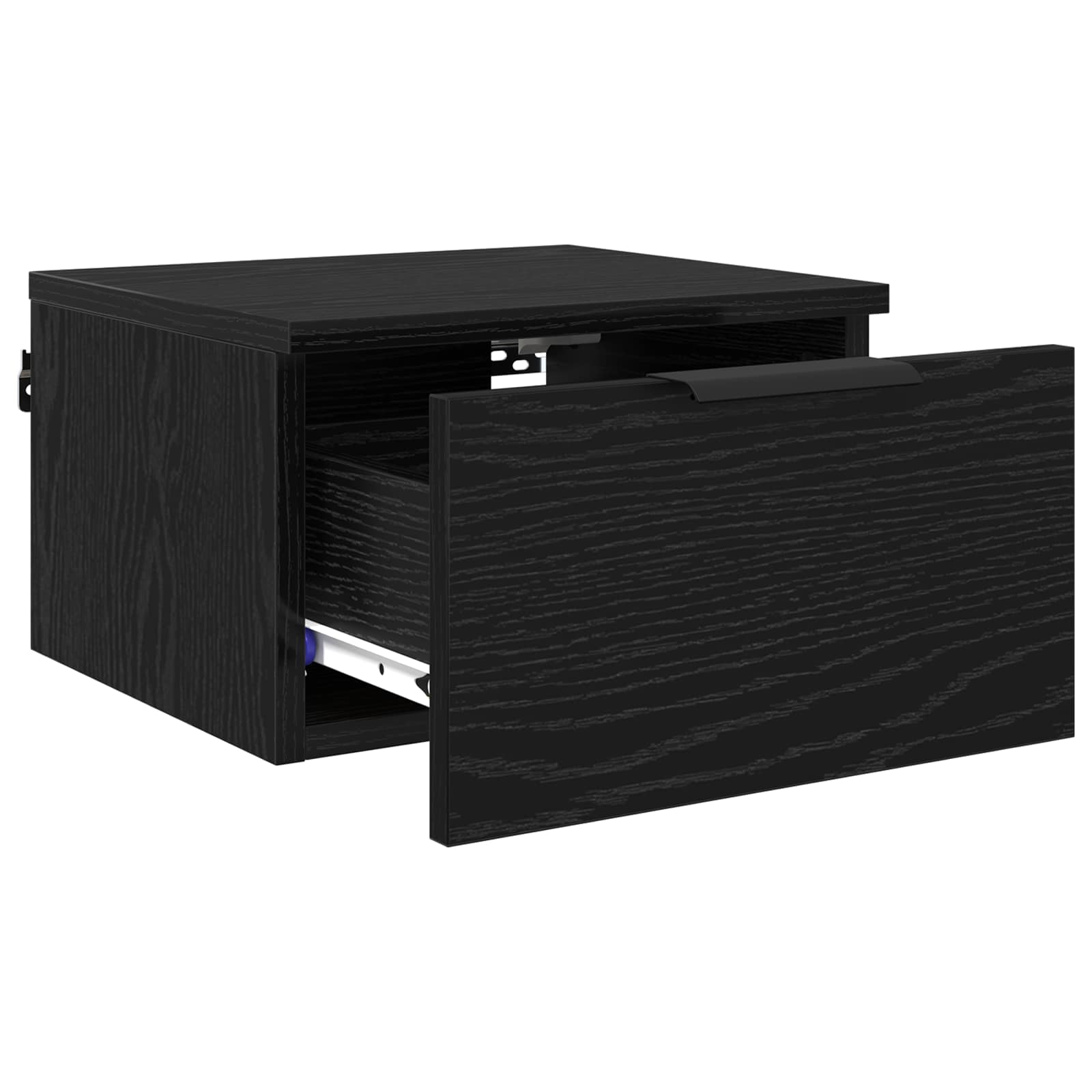 Nattduksbord Svart Ek 34 X 30 X 20 Cm Konstruerat Trä