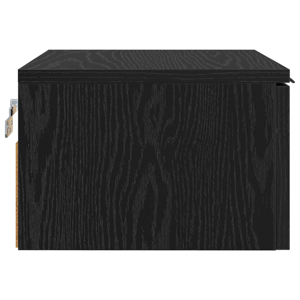 Nattduksbord Svart Ek 34 X 30 X 20 Cm Konstruerat Trä