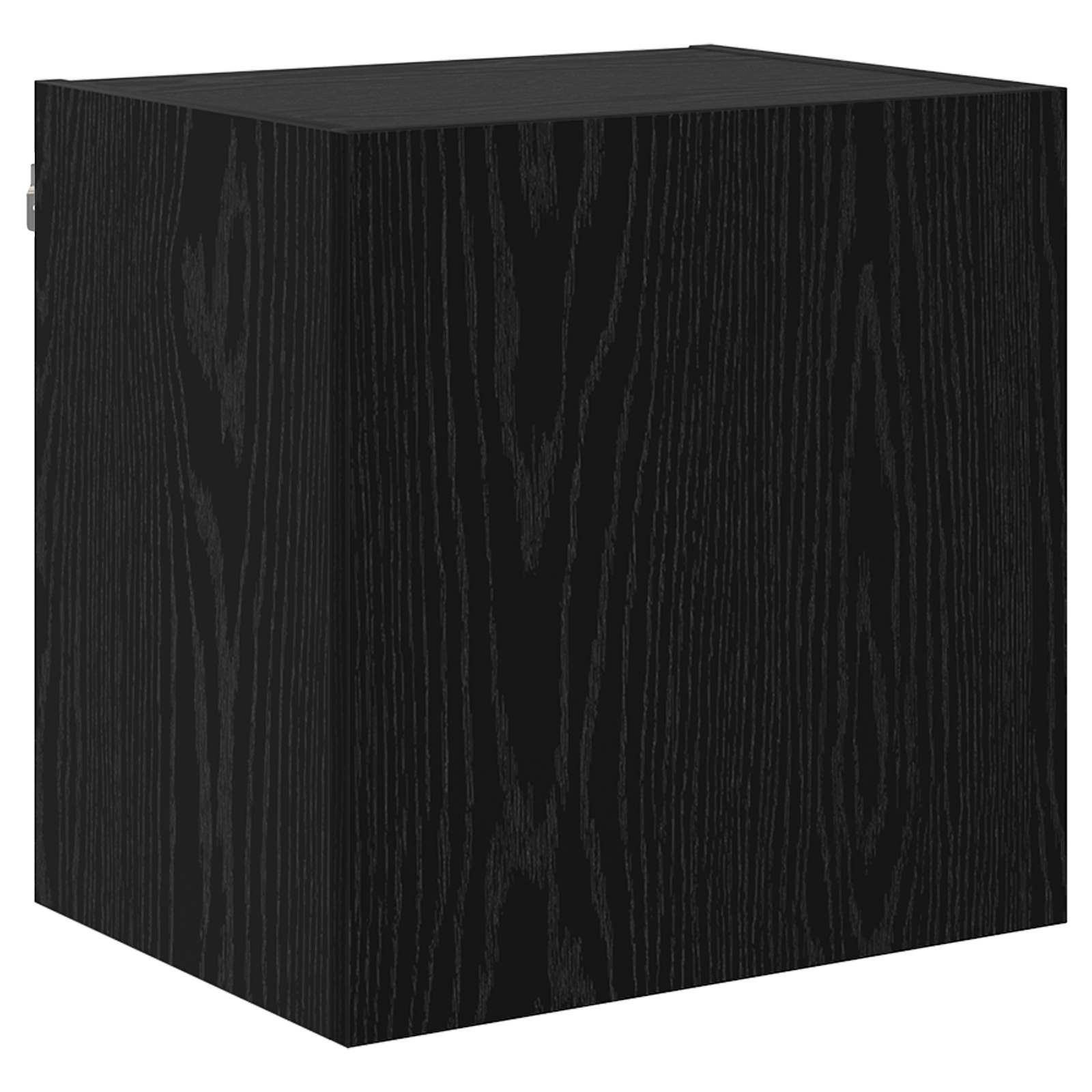 Tv-Väggmodul Väggmonterad 5 Pcs Svart Ek Konstruerat Trä