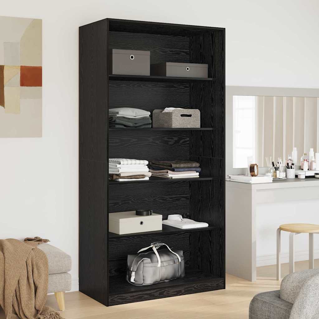 Garderob Svart Ek 100 X 50 X 200 Cm Konstruerat Trä