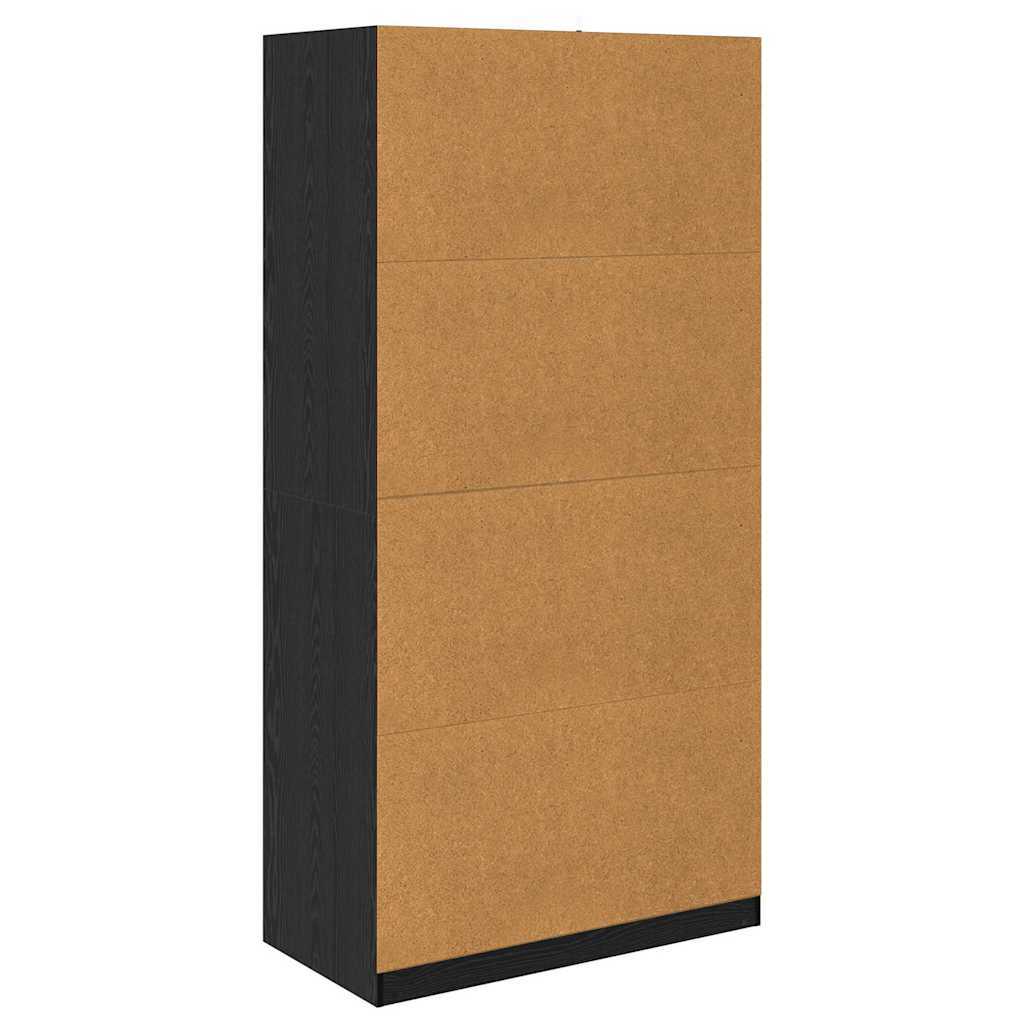 Garderob Svart Ek 100 X 50 X 200 Cm Konstruerat Trä