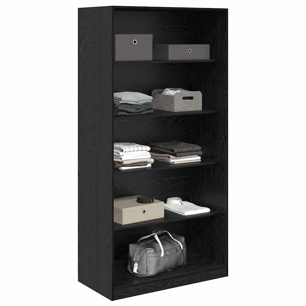 Garderob Svart Ek 100 X 50 X 200 Cm Konstruerat Trä