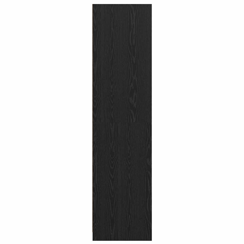 Garderob Svart Ek 80 X 50 X 200 Cm Konstruerat Trä