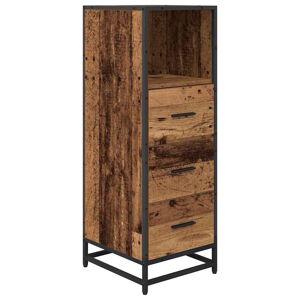 Badrumsmöbelset Med Låda 4 Pcs Gammalt Trä Konstruerat Trä