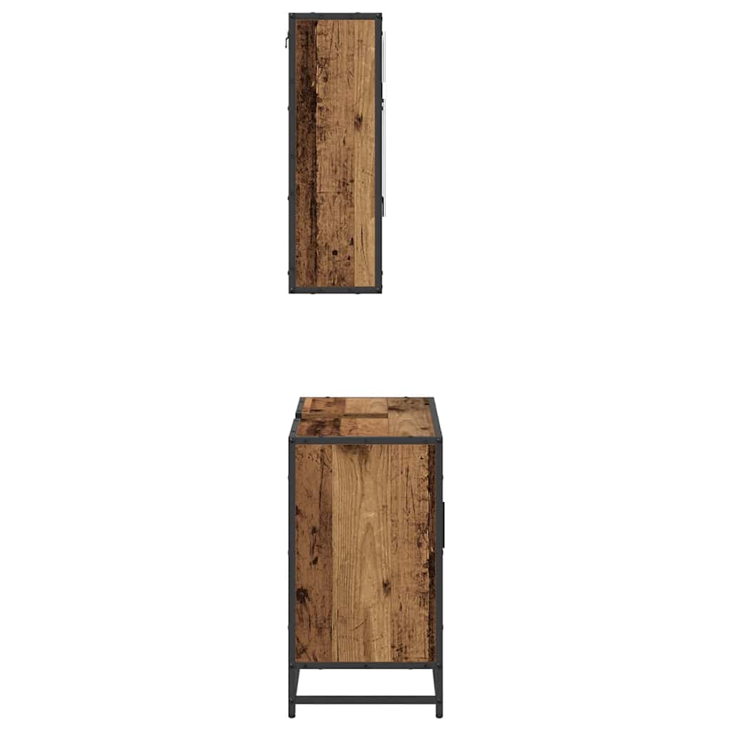 Badrumsmöbelset 2 St Gammalt Trä 65 X 33 X 60 Cm