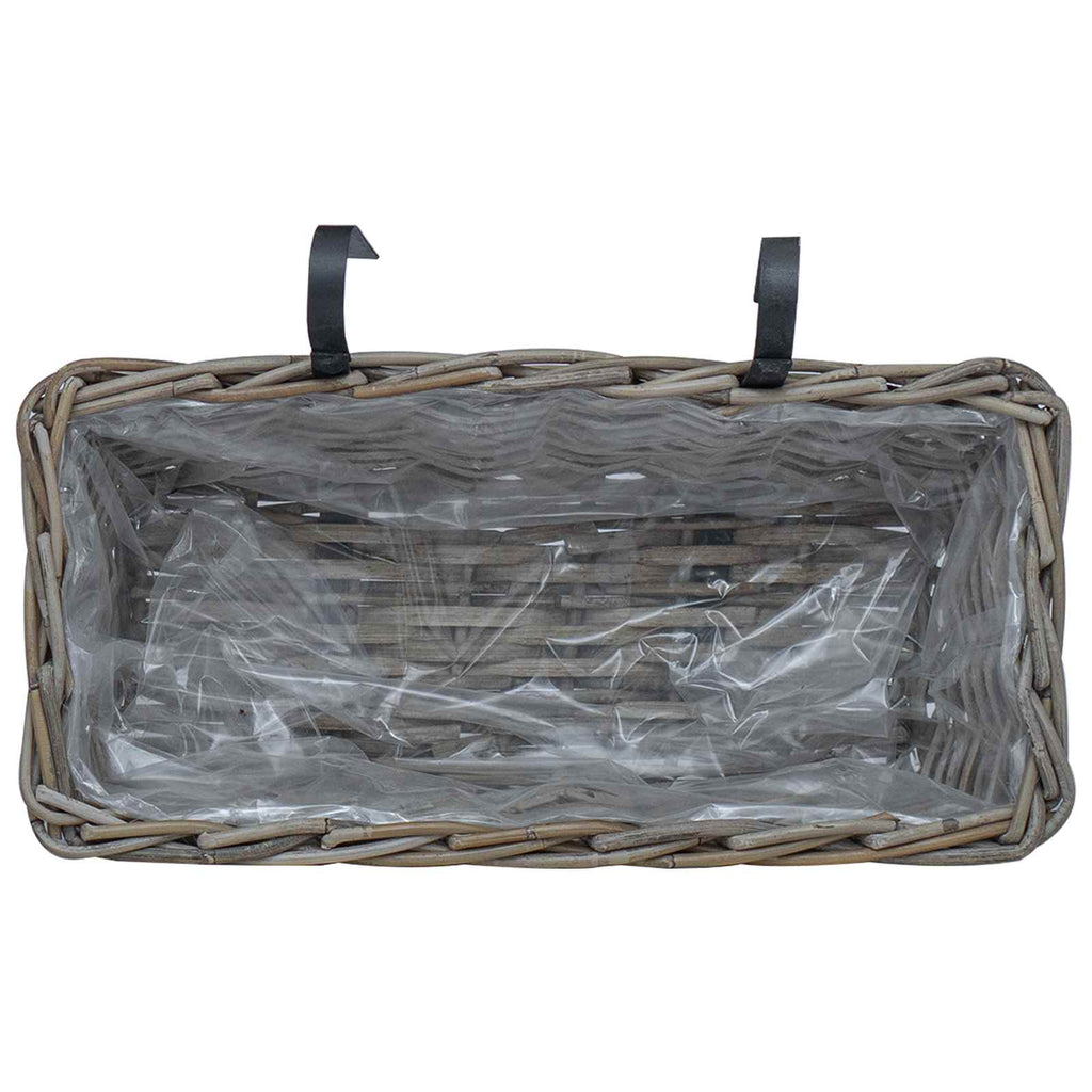 Hängande Planteringskorg 2 St Naturlig Grå 48 X 22 X 15 Cm