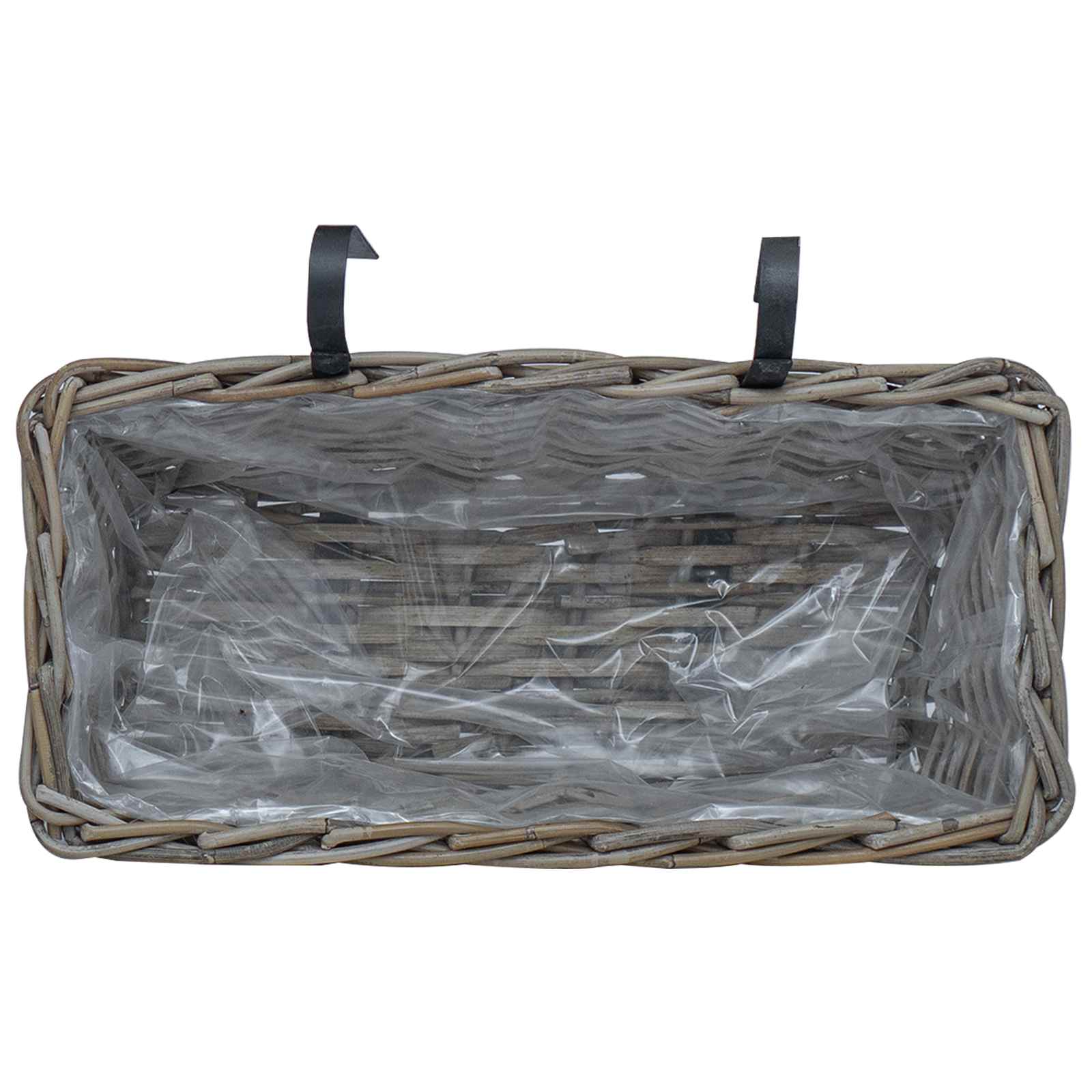 Hängande Planteringskorg 2 St Naturlig Grå 48 X 22 X 15 Cm