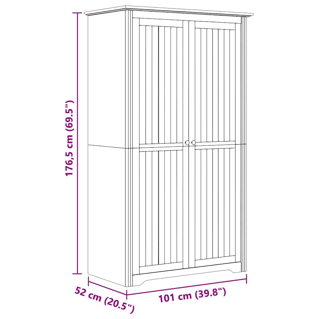 Garderob Bodo Honung Brun 53,5 X 99 X 173 Cm Konstruerat Trä