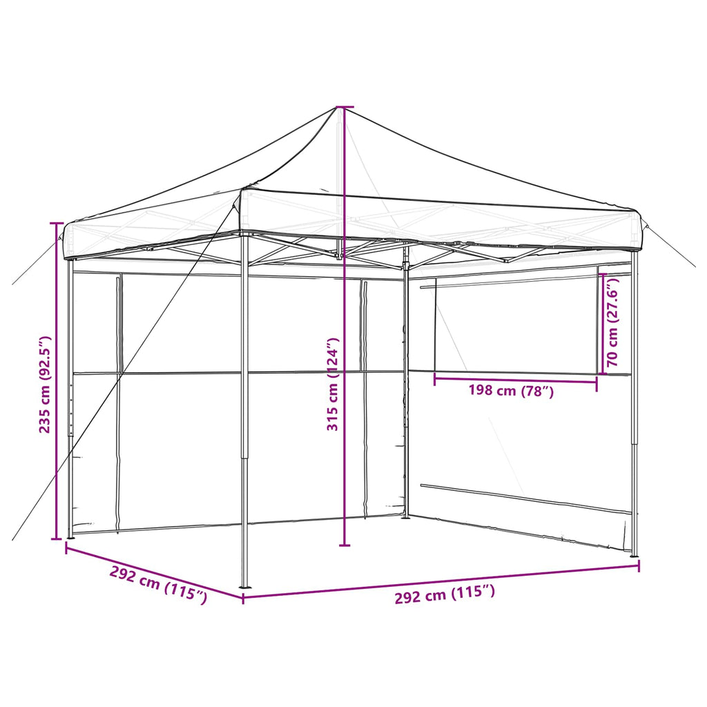 Partytält Svart 292 X 292 X 315 Cm Oxford Tyg