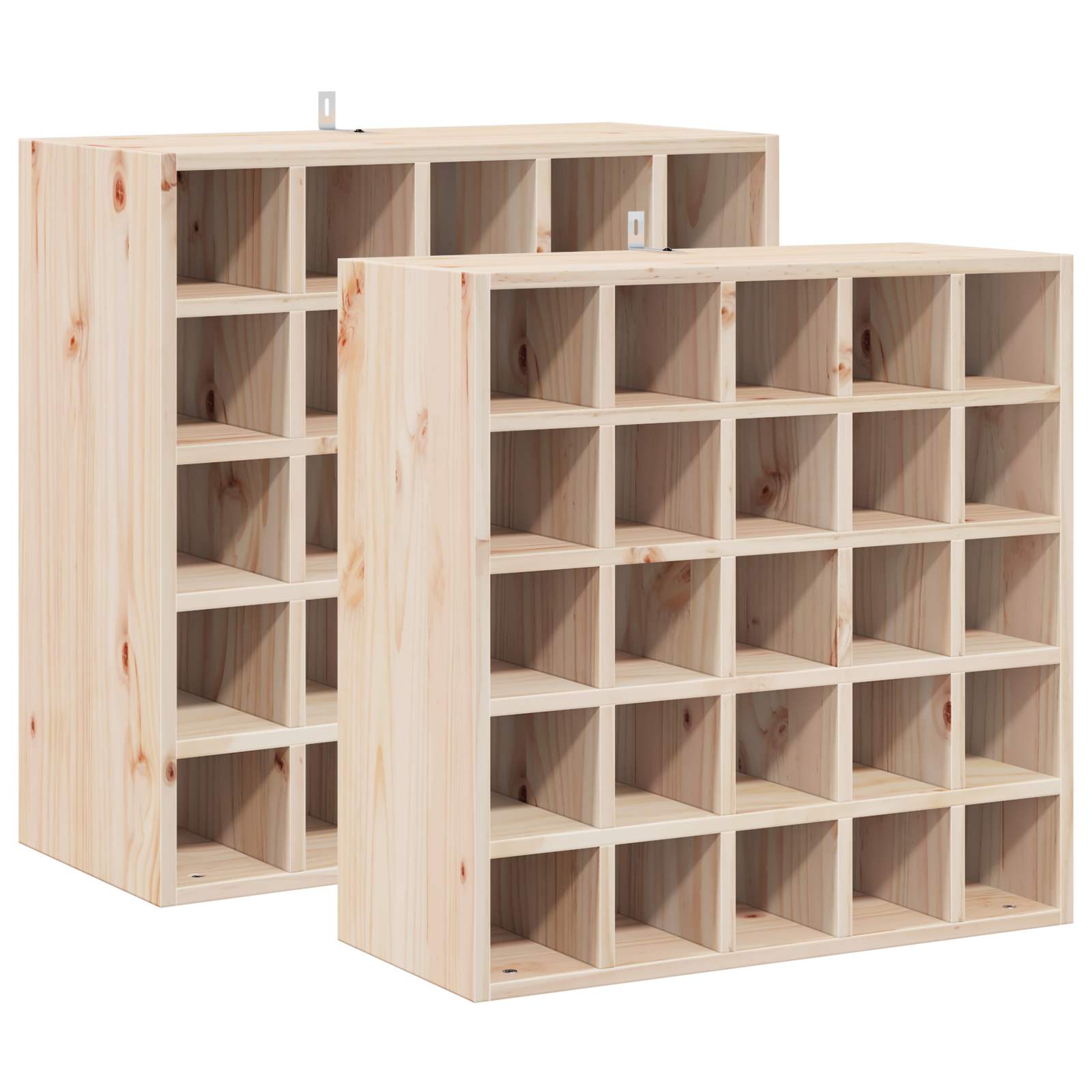 Vinställ 2 Pcs Naturfärg 56 X 25 X 56 Cm Massiv Furu