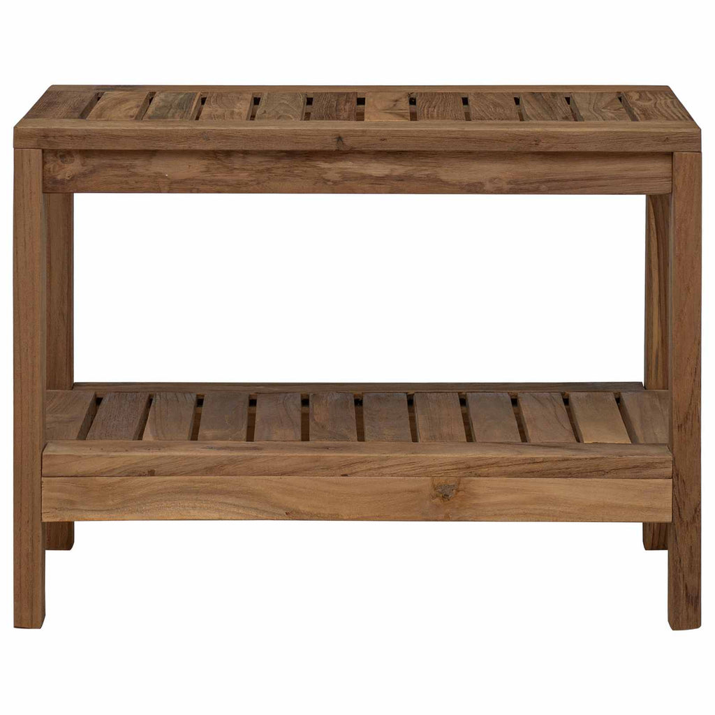 Badrums Sidobord Naturlig 60 X 30 X 45 Cm Massivt Teakträ